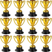 Mini Trophies Bulk for Kids, Plastic Gold Small Trophy Cups for Sports Tournamen