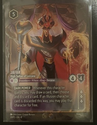 Jafar High Sultan of Lorcana 33/P2 Enchanted Store Championship Promo LP Disney
