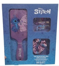 Disney Stitch Paddle Hair Brush Scrunchie & Clips Set | Mad Beauty Gift Girls
