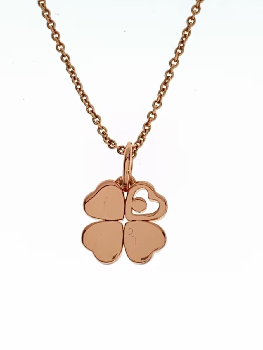 COACH Clover Necklace Pink Gold Women's thumbnail 5