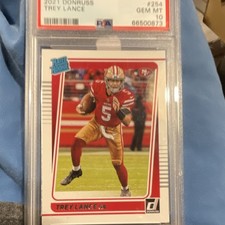 2021 Panini Donruss Rated Rookie Trey Lance San Francisco 49ers #254 PSA 10