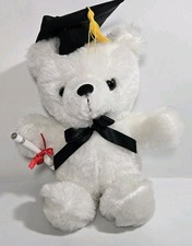 Dan Dee Graduation Bear With Cap  Diploma Plush Stuffed White Teddy 12"