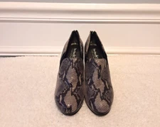 Coach And Four Shoes Tadd 6.5M Faux Snake Zipper Platforms 3.5" Heel Bootie