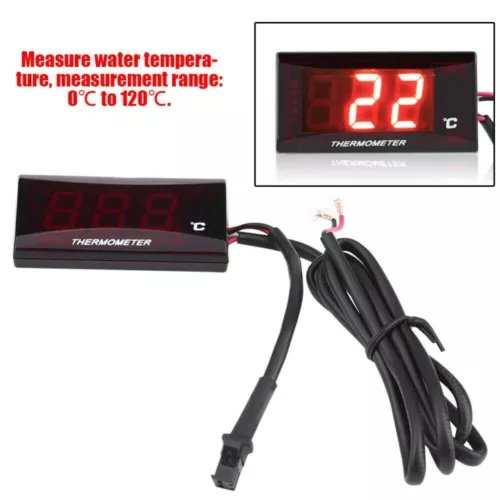 Indicador digital de temperatura de agua de refrigeración para moto termómetro sensor LCD rojo DC 12V - Imagen 1 de 12