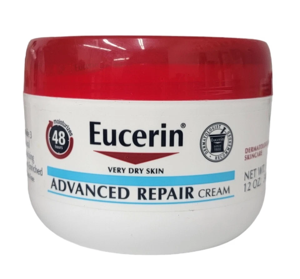 2 Eucerin Crema Reparadora Avanzada Piel Muy Seca 12 OZ Sin Fragancia (Paquete de 2) Foto 2 de 4
