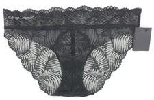 NWT Calvin Klein Black Label QF7911 "Floral" Lace Bikini, Black, XL