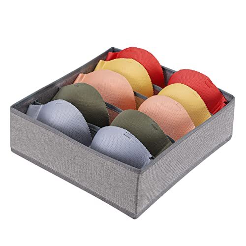 Foldable Dresser Drawer Organizers Clothes Drawer Underwear 5 Cell Grey