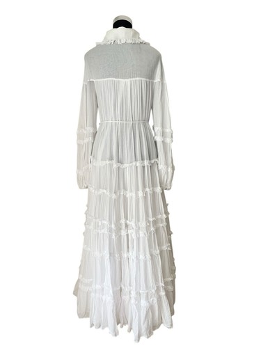 AJE Memento White Cotton Tiered Ruffle Shirt Maxi Dress Size 8 $695 - Picture 12 of 14