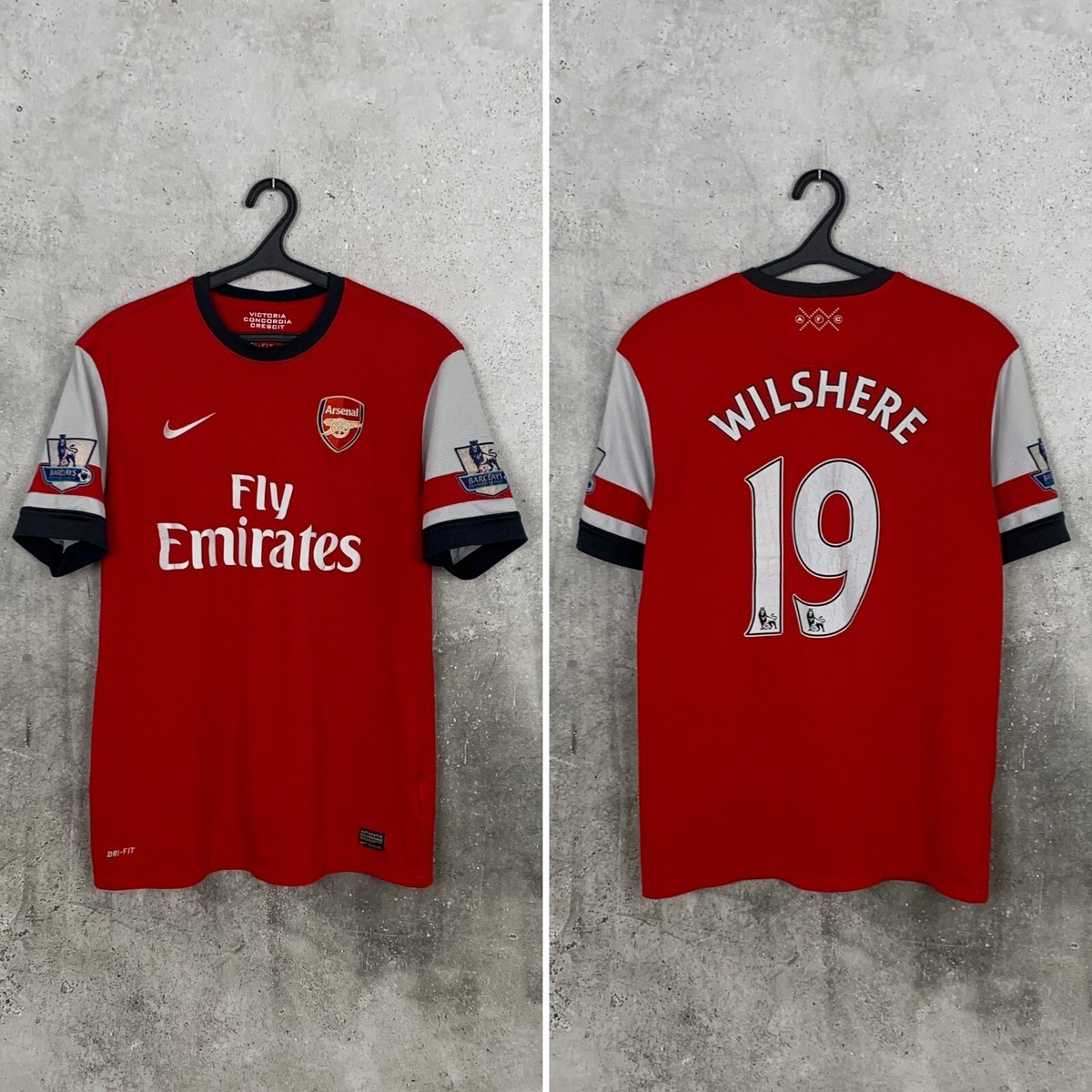 ARSENAL LONDON 2012 2014 HOME FOOTBALL SHIRT #19 WILSHERE NIKE