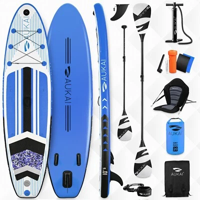 AUKAI SUP Board Stand Up Paddle Surfboard 2in1 Kajak Sitz Paddel Surfbrett Paddling