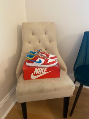 Size 9 - Nike Dunk Low x LeBron James x Fruity Pebbles Red