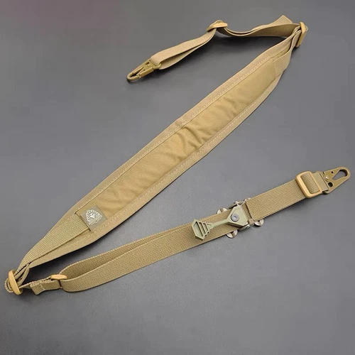 Ferro Slingster Weapon Sling Tan with Hardware Adjustable Shoulder Strap Buckle - Picture 12 of 34