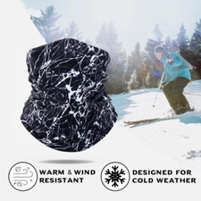 Neck Warmer Winter Warm Scarf Double-Layer Fleece Windproof Scarves for Skiing