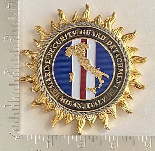 USMC MSG Marine Security Guard Detachment Milan, Italy Challenge Coin - Picture 3 of 4