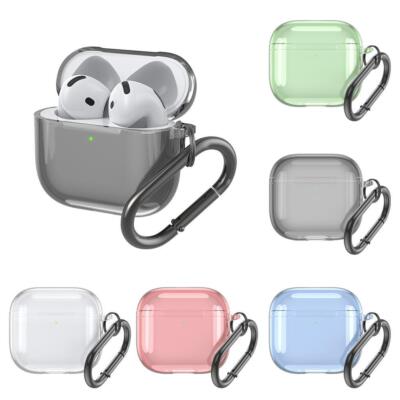 Tpu Clear Headphones Protective Case with Buckle For Airpods E1 Hot 4 E3W1  P7J3