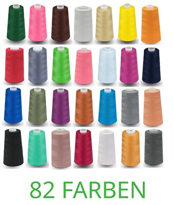 Overlockgarn Nähgarn 50/2 5000 Yards 82 Farben Universal für Nähmaschine