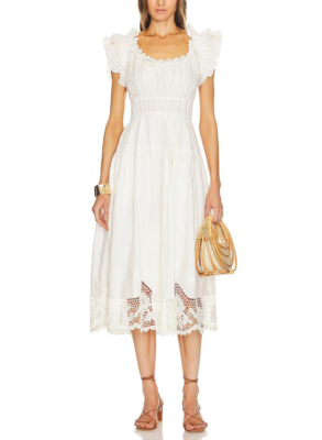 NWT Ulla Johnson Leona Midi Dress in Ivory Size 12 $590 | eBay
