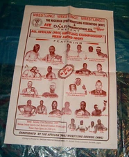 Pro Wrestling Arena Poster from Africa (Dec. 23 2001, Nigeria) 17 inch x 25 inch