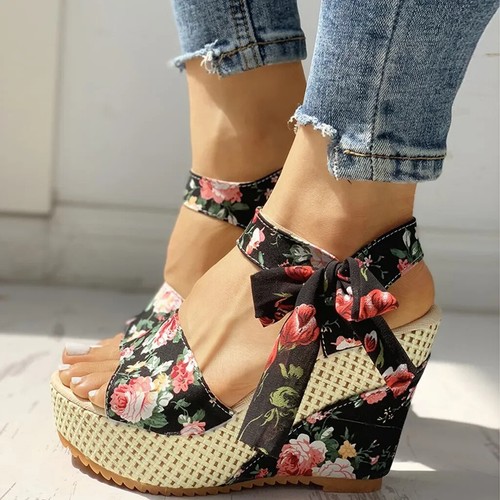 Sandalias Con Punta Abierta Plataforma Y Tacón Alto, Zapatos De Mujer Verano - Imagen 7 de 27