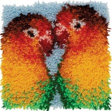 Lovebirds Kit  426209 Latch Hook Kit Wonderart 12x12" NEW