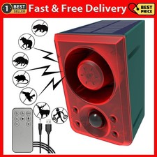 Solar Outdoor Motion Sensor Alarm - Dog Barking  Gunshot Sound 130db Motion Det