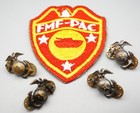 WWII USMC FMF-PAC Fleet Marine Force Pacific Tank Patch & Korean War EGA Sets — photo 1
