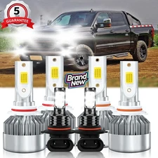 For Chevy Silverado 3500 2003-2006 LED Headlight Hi Lo Beam Fog Light Bulbs Kit