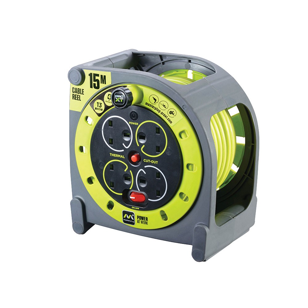 Masterplug PRO-XT Case Cable Reel 240V 13A 4-Socket 15m