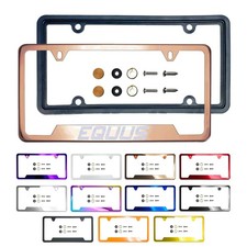 New Laser Etched Customize Stainless Steel License Plate Frame Metal Caps-equus