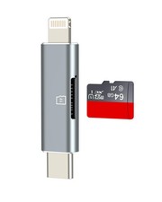Micro SD Card Reader USB Lightning to TF Adapter for Iphone 17 16 15 14 2in1...