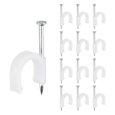 EFIELD 100-Pack 3/4" Black Half Clamp Fixture – J-Hook With Nail For PEX Tubing & Pipe Support
