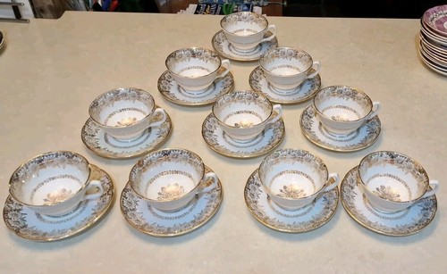 10 X Beautiful Vintage Royal Grafton Teacups And Saucers - Picture 1 of 18