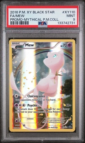 2016 Pokemon Black Star Mew Full Art #XY110 MINT PSA 9 Promo-Mythical P.M.Coll.