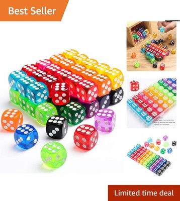 Bulk 50 Multi-Colored 14mm Dice Set - Perfect for Board Games & Classrooms