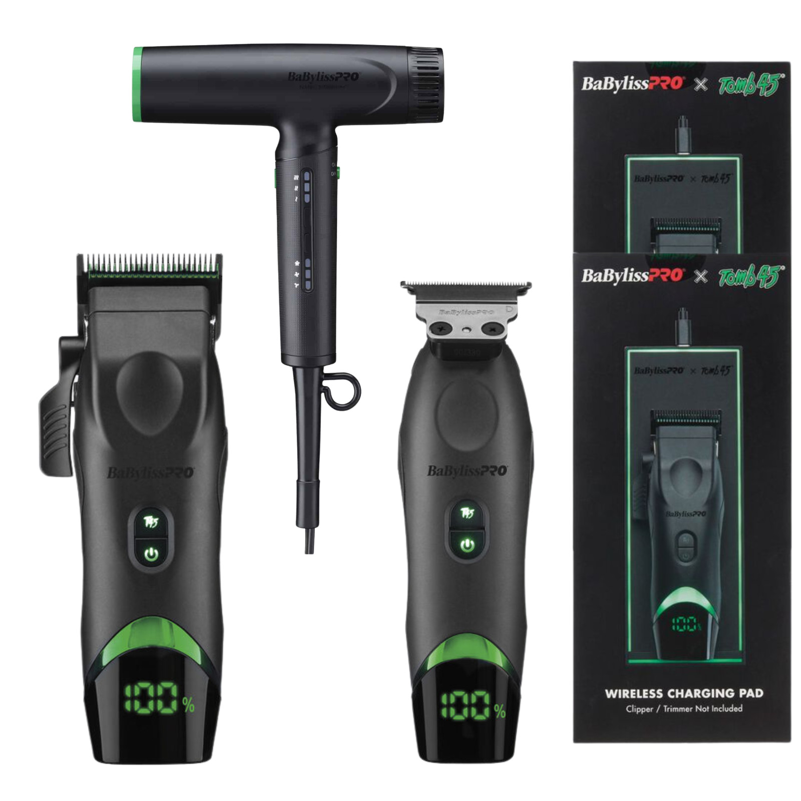 Babyliss Pro x Tomb45 Clipper, Trimmer & Dryer + 2 FREE Charging Pads | Combo