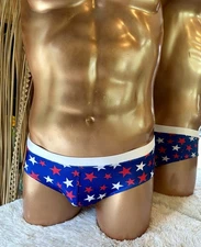 M Patriotic Print Bikini Brief Made in the USA MaryAngel Boutique Starwearus