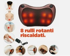 Cuscino massaggiatore shiatsu cervicale schiena glutei gambe casa auto