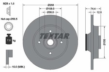 2x TEXTAR Bremsscheibe Hinterachse u.a. für CITROËN, DS, DS (CAPSA), PEUGEOT