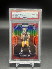 2020 Panini Chronicles Jordan Love RC Prizm Black-Red /99 Packers PSA 10 GEM MT