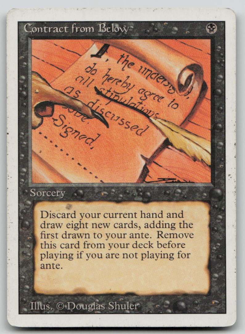 Contract from Below [Revised Edition - 97] Moderately Played Rare Magic