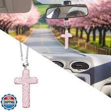Bling Car Rear View Mirror Accessories Hanging Pendant,Cross Crystal Rhinesto