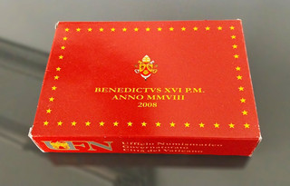 Vatikan Euro Kursmünzensatz 2008 Polierte Platte Benedikt XVI im Etui Zertifikat