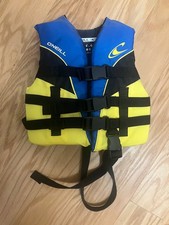 O Neill Kids Life Vest Jacket 30-50 Lbs. EUC Snap Close USCG Approved Blue