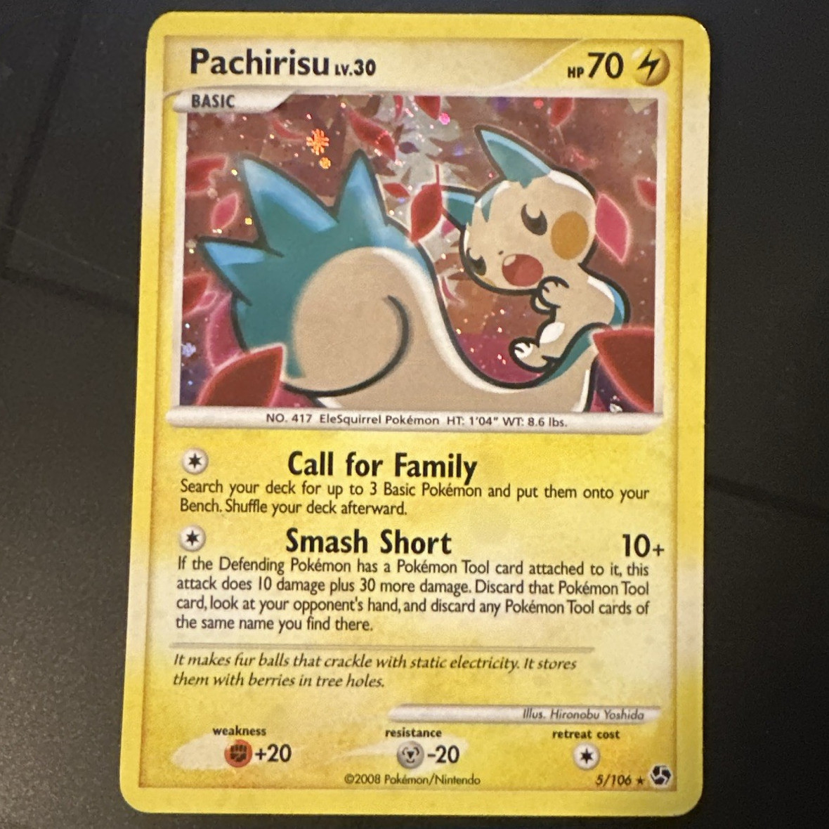 The Pokémon Company Pachirisu 5/106 Great Encounters 70HP Holo Rare