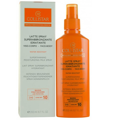 Collistar Milchspray Superbräuner Feuchtigkeitsspendend Gesicht-Körper WR SPF 10 200 ml