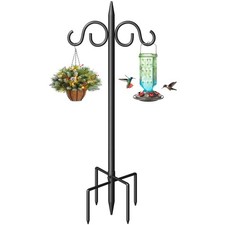 Double Shepherds Hooks for Outdoor, 108 Inch Heavy Duty Bird Feeder Pole with...
