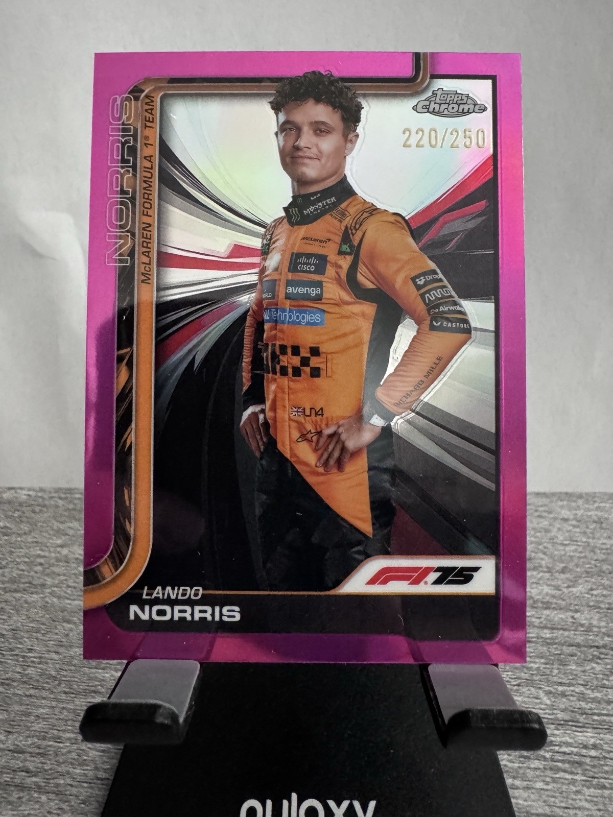 2025 Topps Chrome F1 – Lando Norris Pink Refractor /250 (#5).  220/250 Netflix