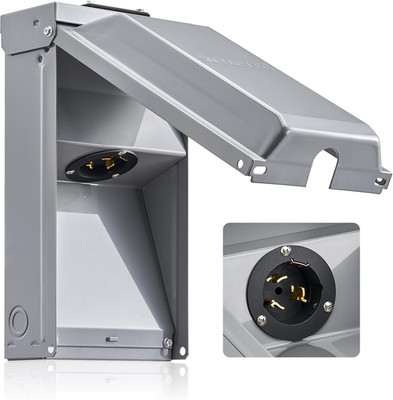 50 Amp Generator Power Inlet Box, NEMA SS2-50P Generator Box for 3-Prong Generat