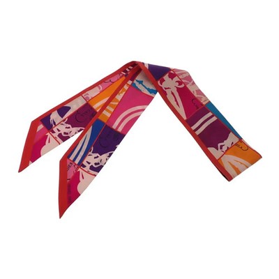 HERMES Twilly Brides de Gala en Desordre Silk Scarf Rouge Violet Rose Ladies ISY