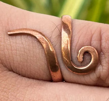 Solid Copper Minimalist Healing Ring Handmade Unisex Thumb Ring